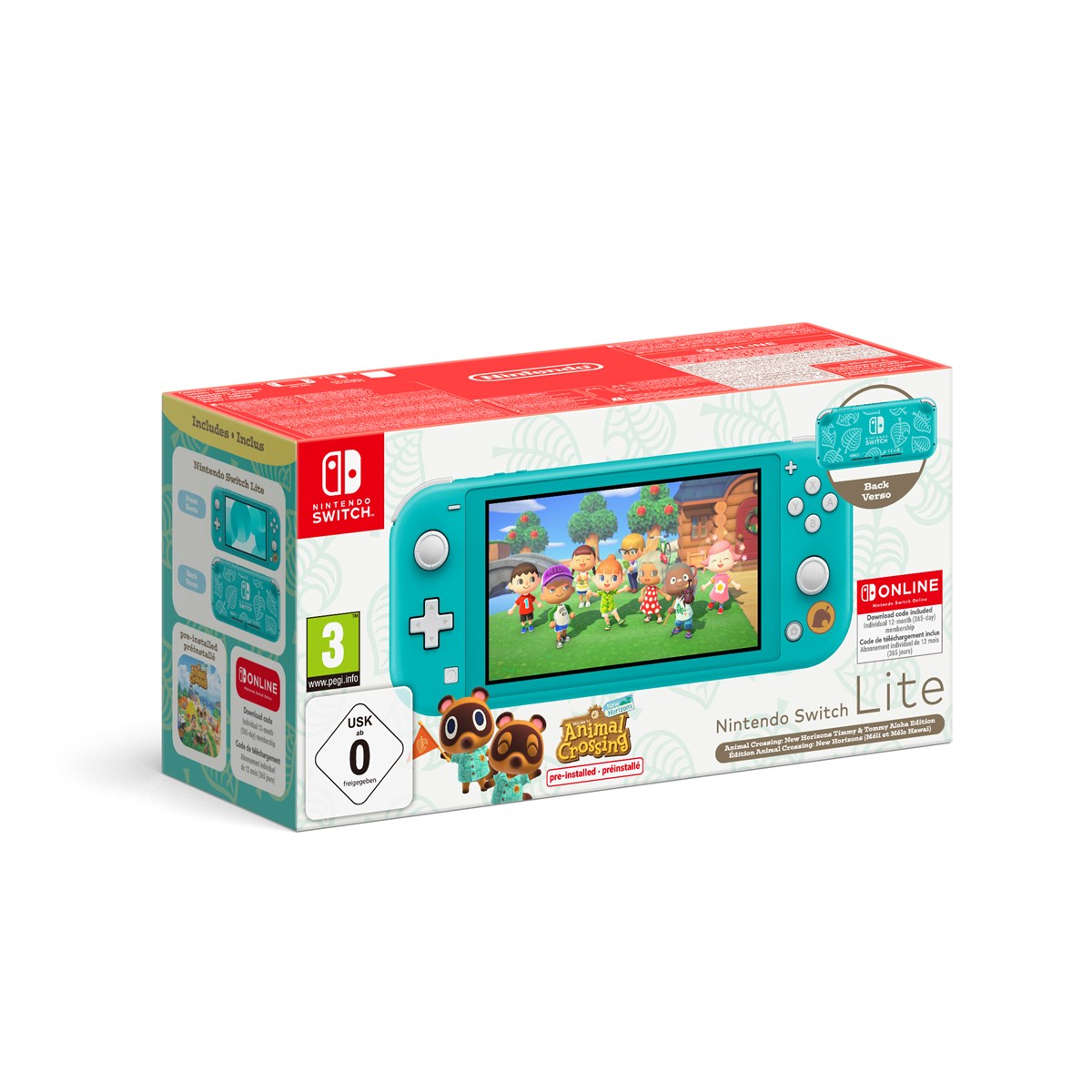 NINTENDO SWITCH LITE TURCHESE EDIZIONE SPECIALE ANIMAL CROSSING T.TOMMY + 12 MESI NSO